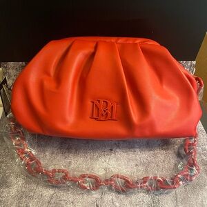 Badgley Mischka Bold Red Clutch with Chain